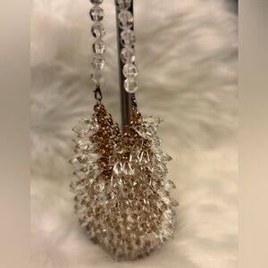 Elegant Gold and Clear Beaded Necklace